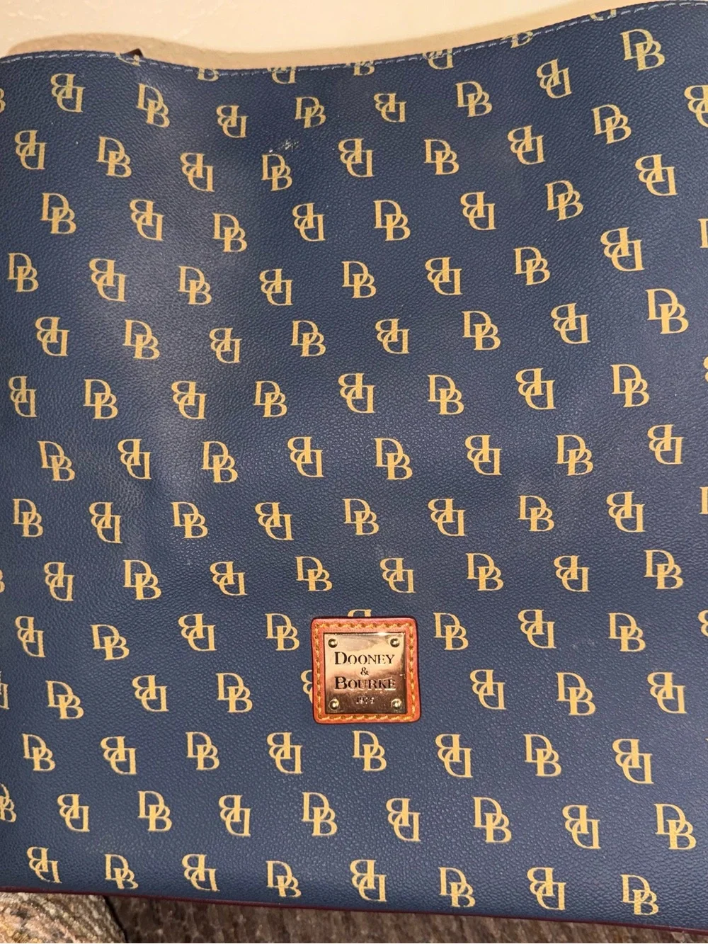 Dooney & Bourke Navy Blue Phone Case with Gold DB Logo Print